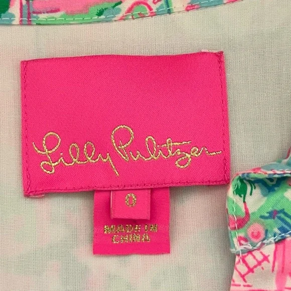 Lilly Pulitzer Dress Size 0 Pink Flamingo Halter Preppy Beach Coastal Fit Flare - Picture 12 of 16